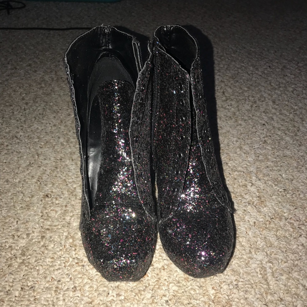 Glitter High Heeled Booties